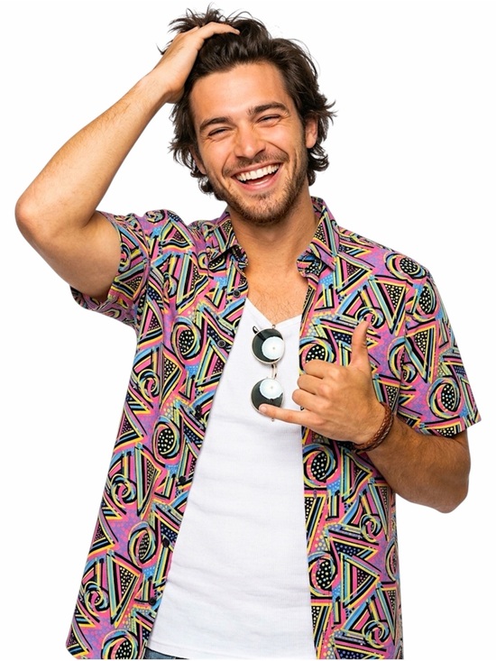 Super Massive Other - Super Massive retro 90’s Vapor Wave collared colorful geometric shirt cotton S